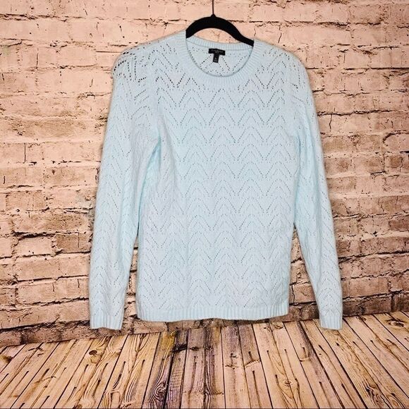Talbots Petite Light Blue Crew Neck Sweater sz M - Picture 5 of 10